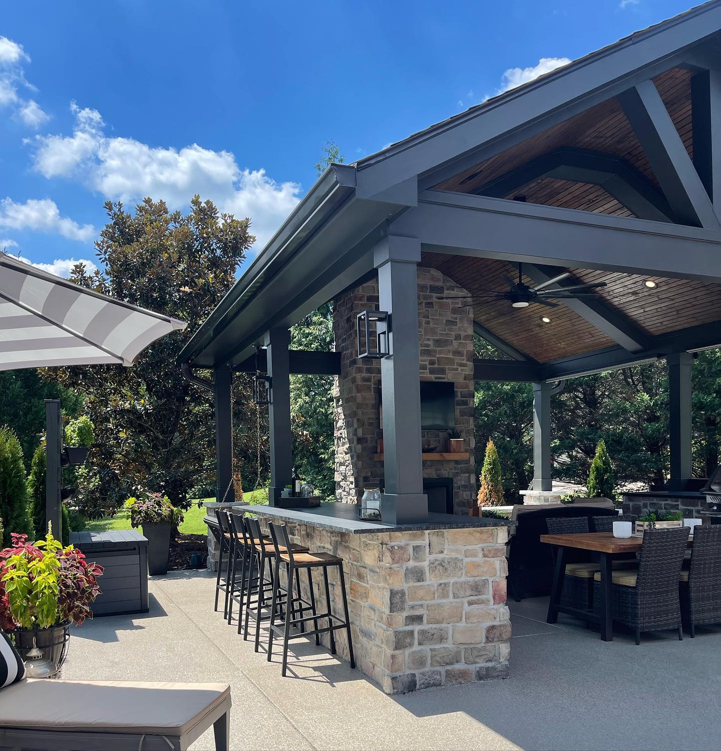 Custom Outdoor Bar and Wood Structure by The Covered Patio in Huntsville and Madison, AL