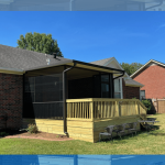 Custom Wood deck installed in Huntsville and Madison, AL by The Covered Patio.