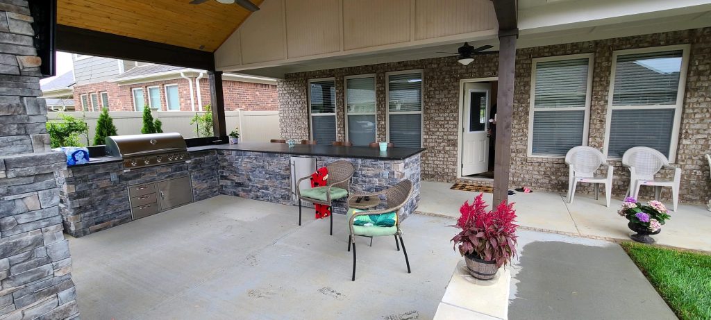 Custom Wood Structure and Outdoor Bar Installed in Nashville by The Covered Patio