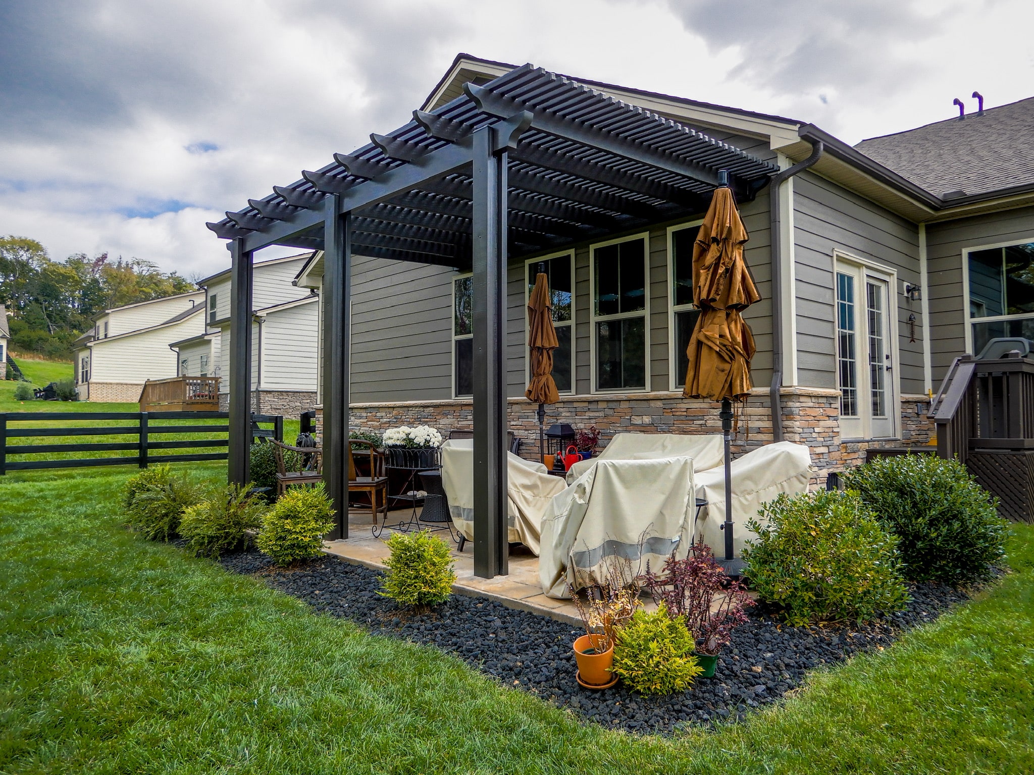 Aluminum Pergola installed in Nashville by The Covered Patio